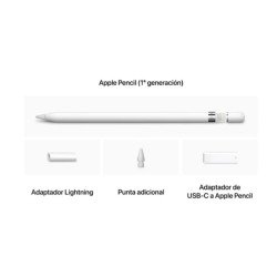 Apple Pencil - Original Apple - 1ère génération - Bluetooth & connecteur lightning - 175,7 mm