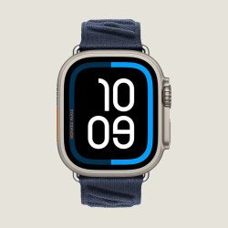 Apple Watch Hermès Ultra 2 GPS + Cellulaire - Boîtier Titane 49 mm - Bleu Nuit