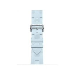 Apple Watch Bracelet Hermès -  Signé Apple - 42 mm - Couleur Simple Tour Kilim Bleu Acier