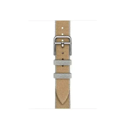 Apple Watch Bracelet Hermès - 42 mm - Tour Twill Jump Attelage Kraft  / Bleu Glacier