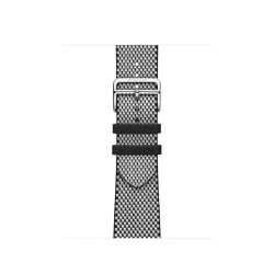 Apple Watch Bracelet Hermès - 42 mm - Couleur Simple Tour Toile H Noir / Écru