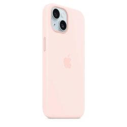 Apple Accessoire - Étui Original - Étui en silicone avec MagSafe pour iPhone 15 Plus - Rose dragée