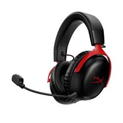 HyperX Cloud III Casque sans fil - 120 heures d’autonomie - Haut-parleurs inclinés 53 mm - rapide et fiable - Noir-Rouge